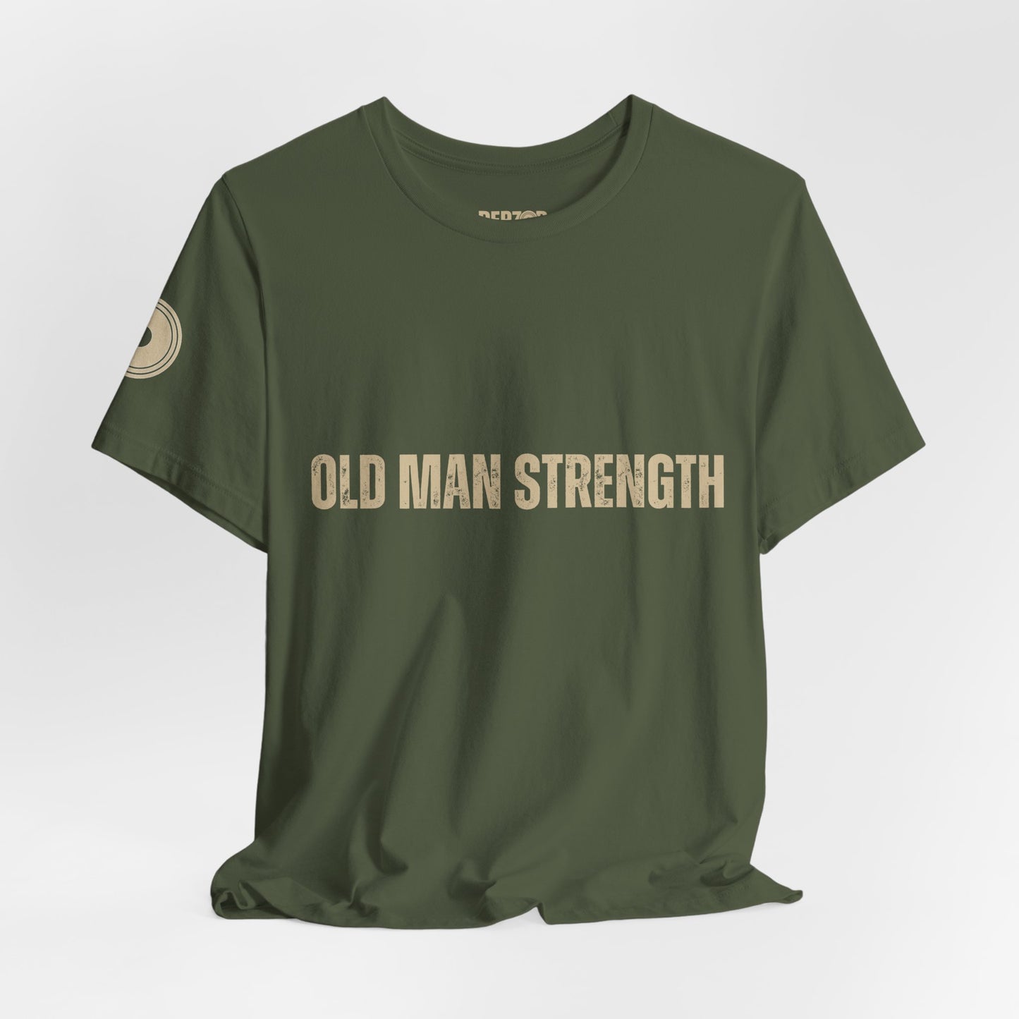 Old Man Strength, only text, green