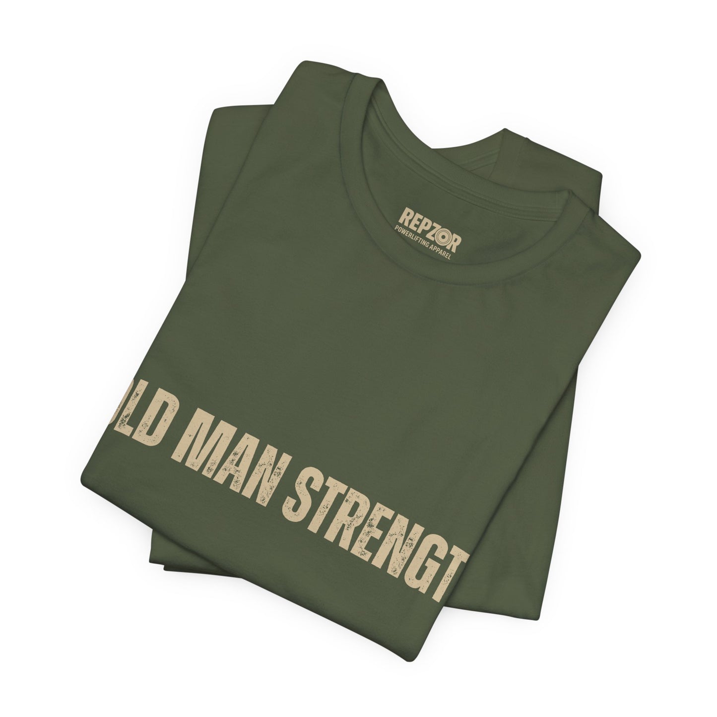 Old Man Strength, only text, green