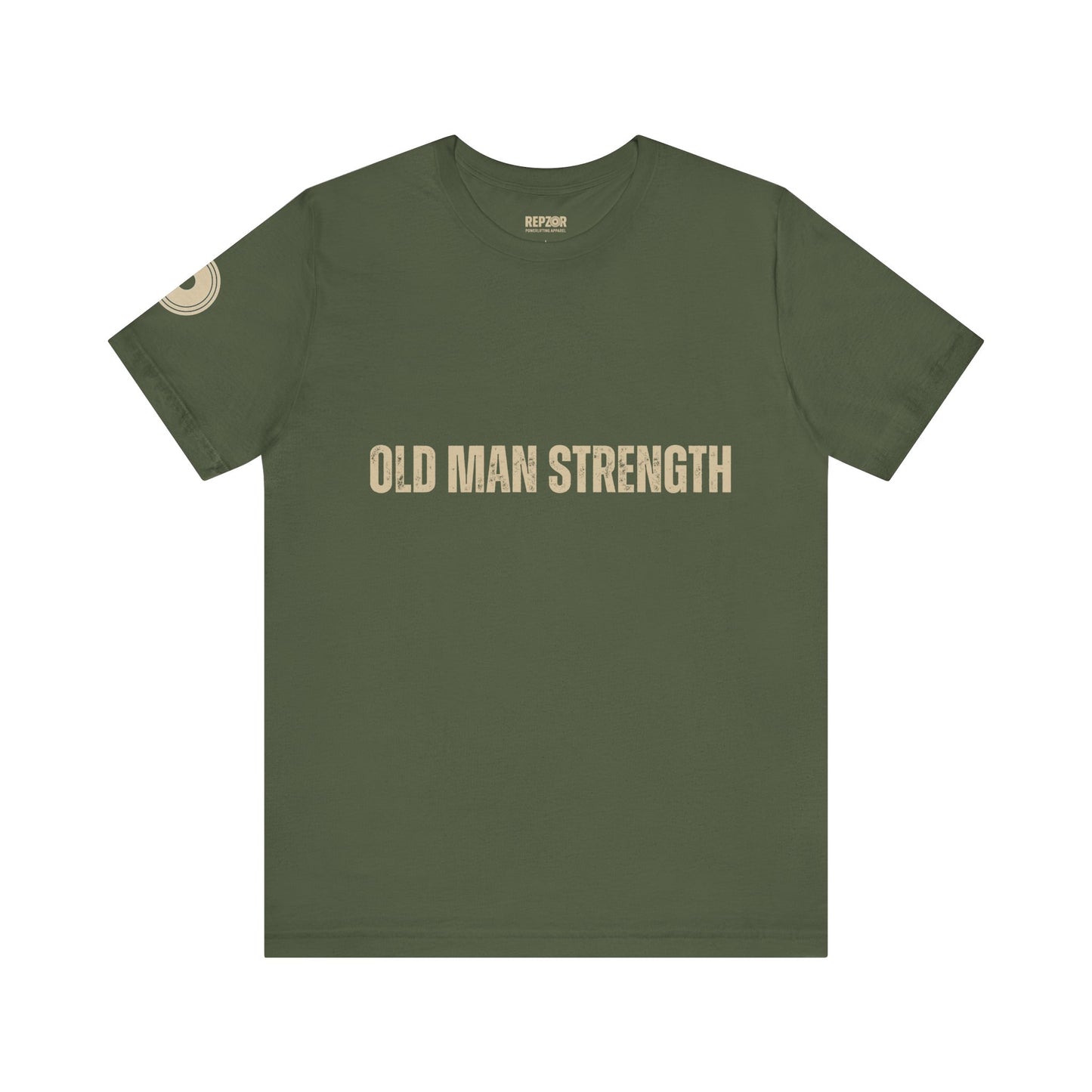 Old Man Strength, only text, green
