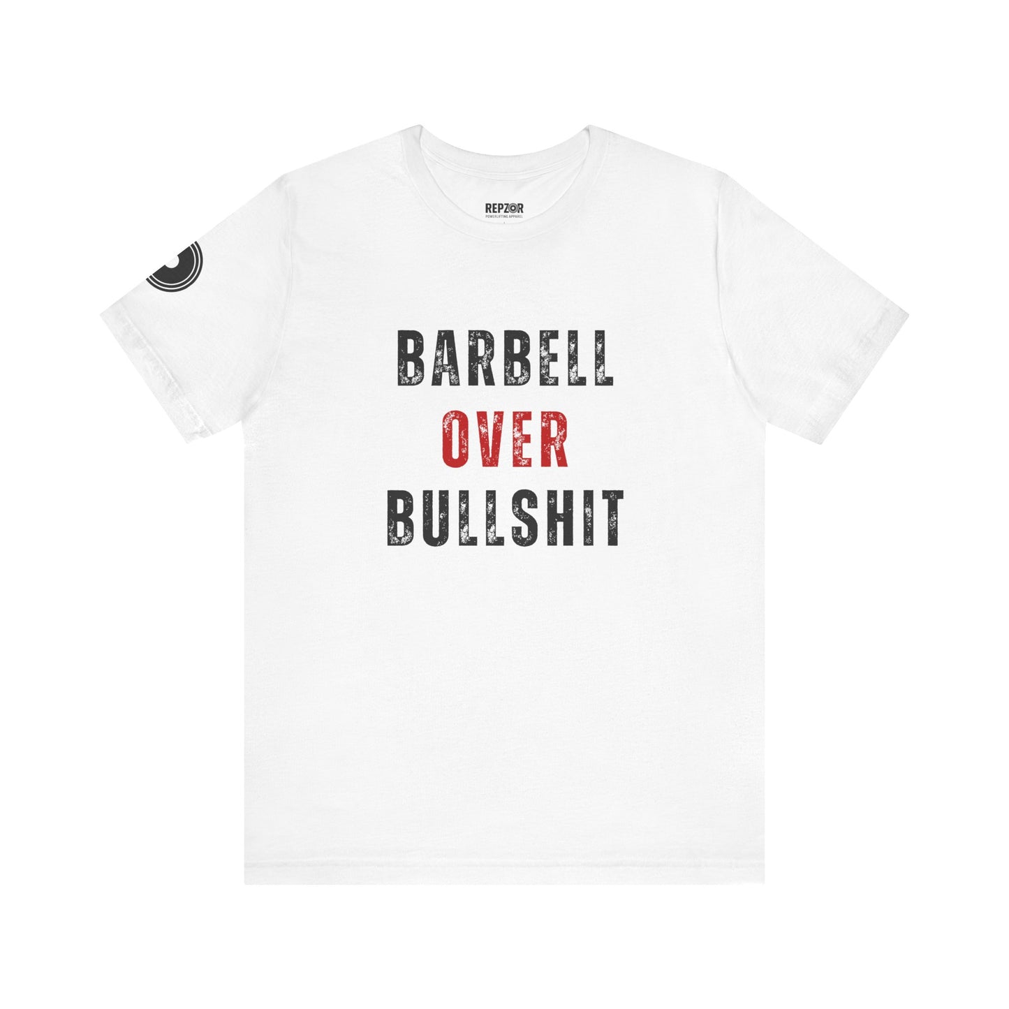 Barbell Over Bullshit white