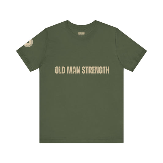 Old Man Strength, only text, green