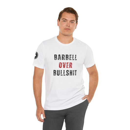 Barbell Over Bullshit white