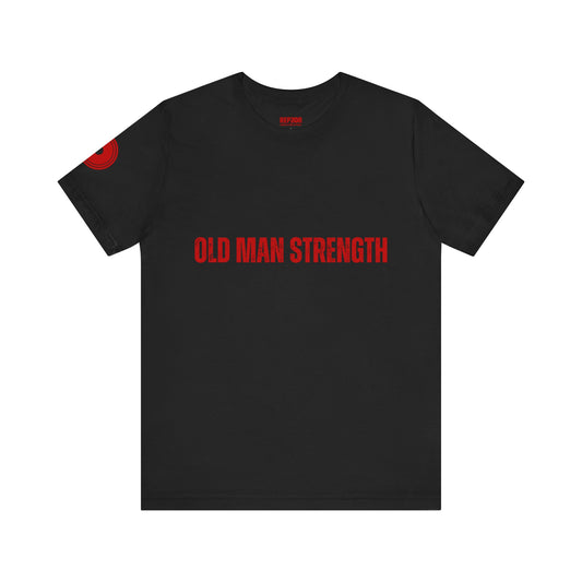 Old Man Strength, only text, black