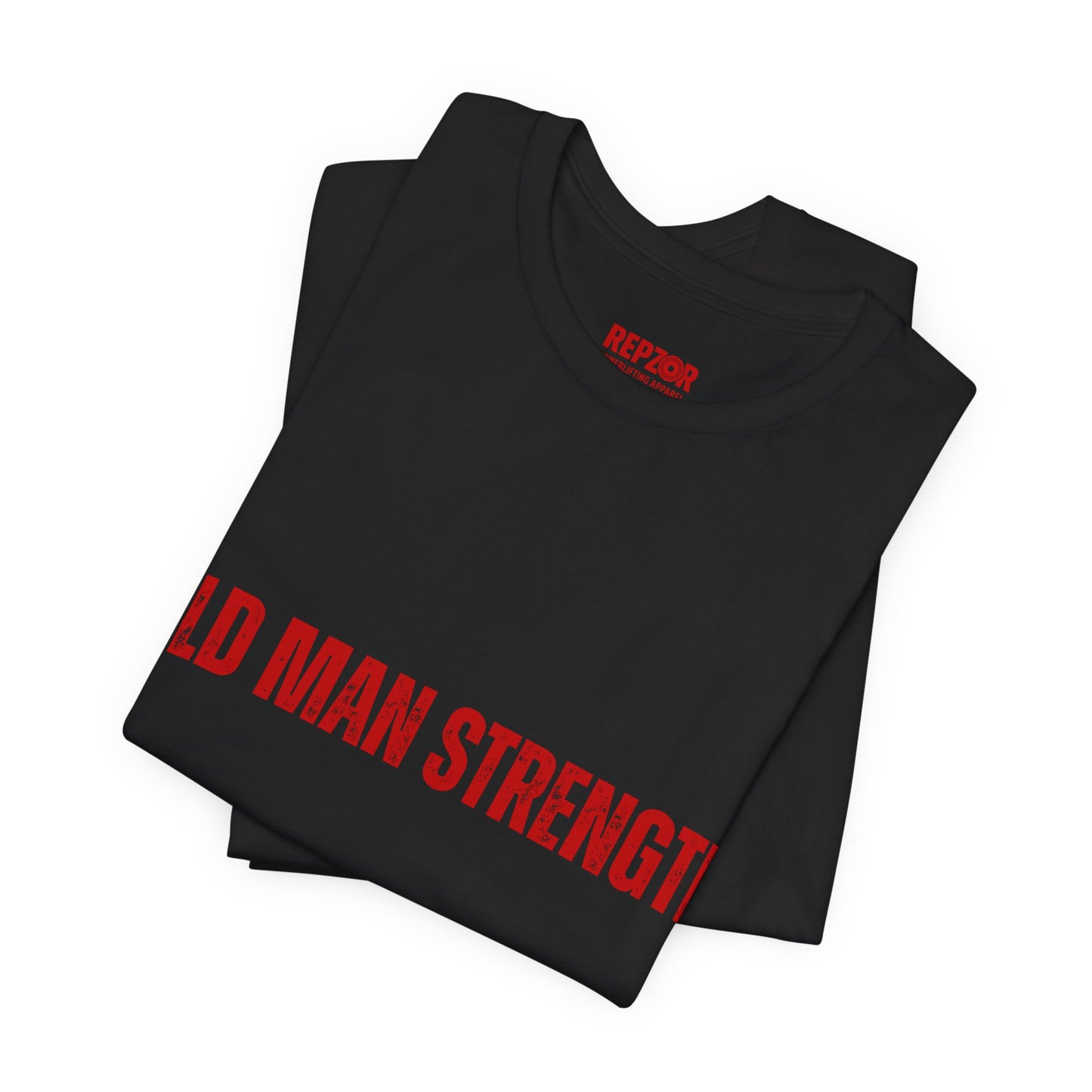 Old Man Strength, only text, black